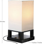 USB Modern Black Bedside Lamp - View 4