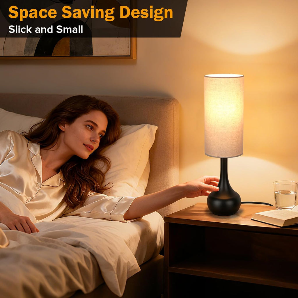 Dimmable Black Bedside Lamp - View 3