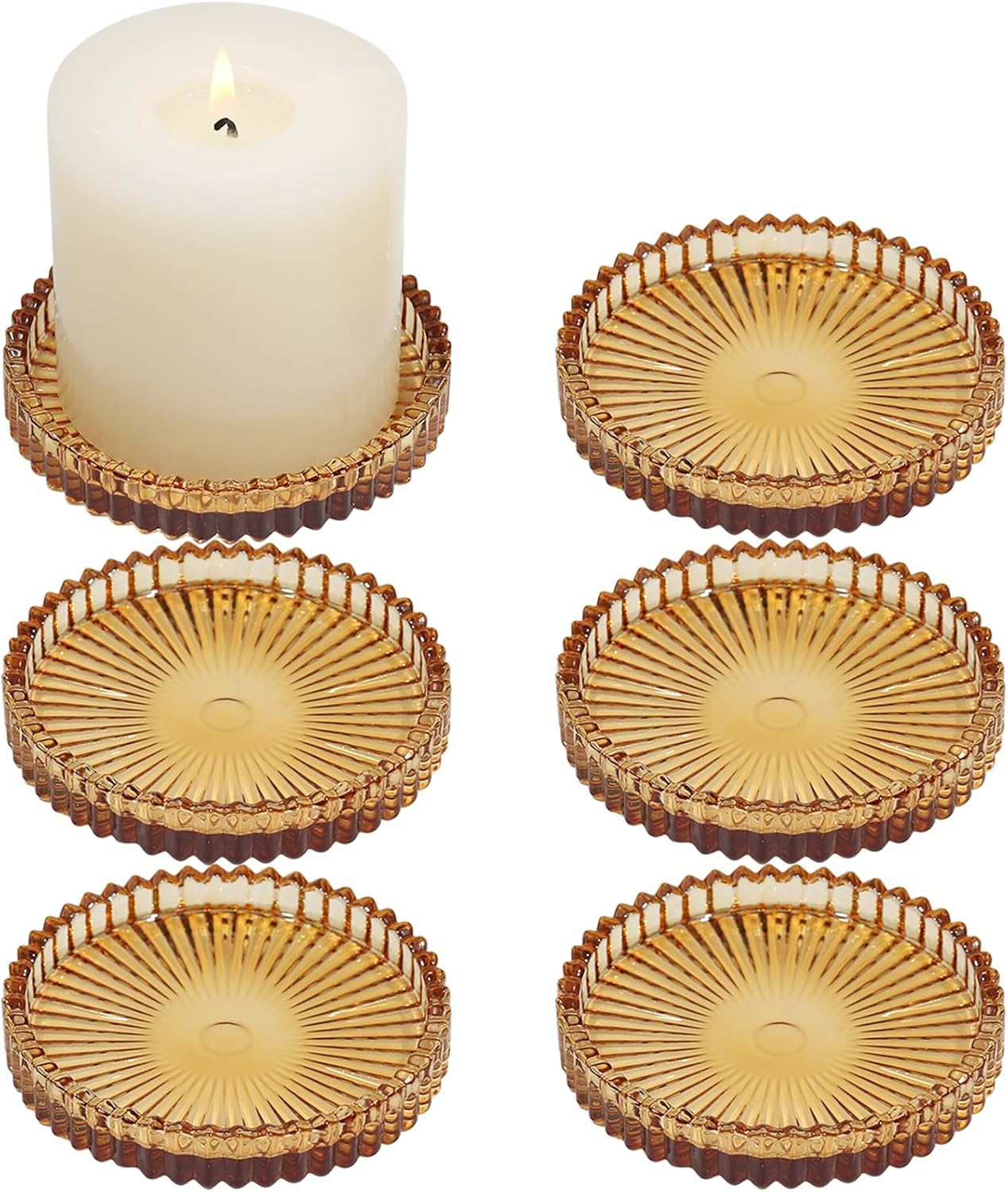 Blue Pillar Candle — 4" — Amber
