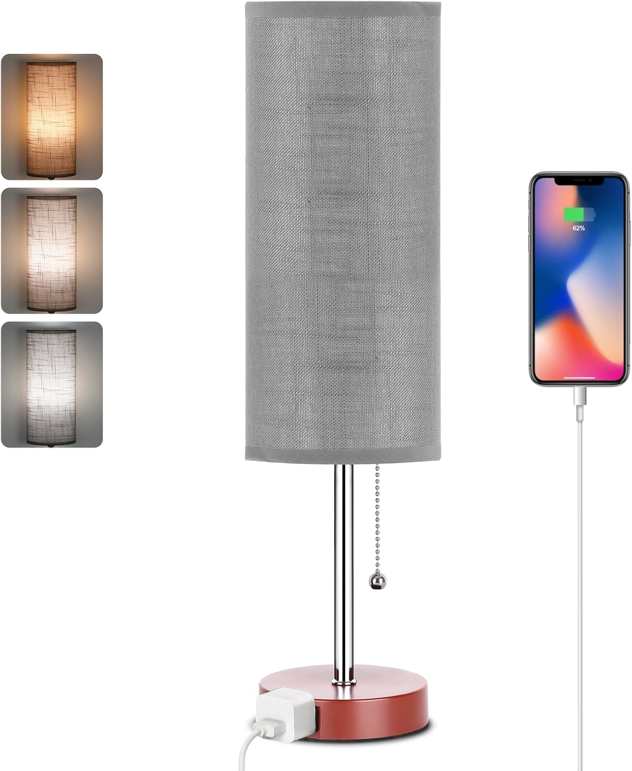Black Nightstand Lamp — 18 in