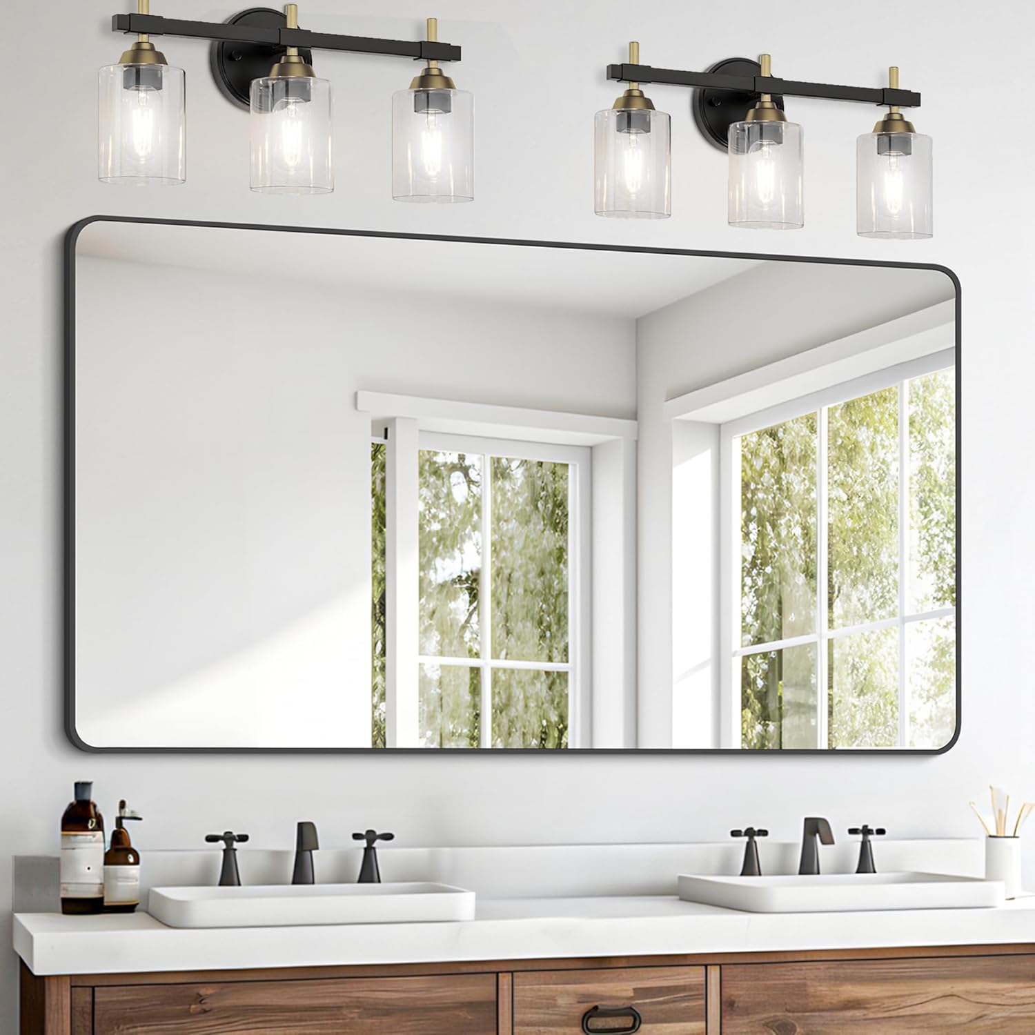 Black Wall Mirror — 24" — Black