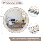 Farmhouse White Round Mirror — 24" - View 6