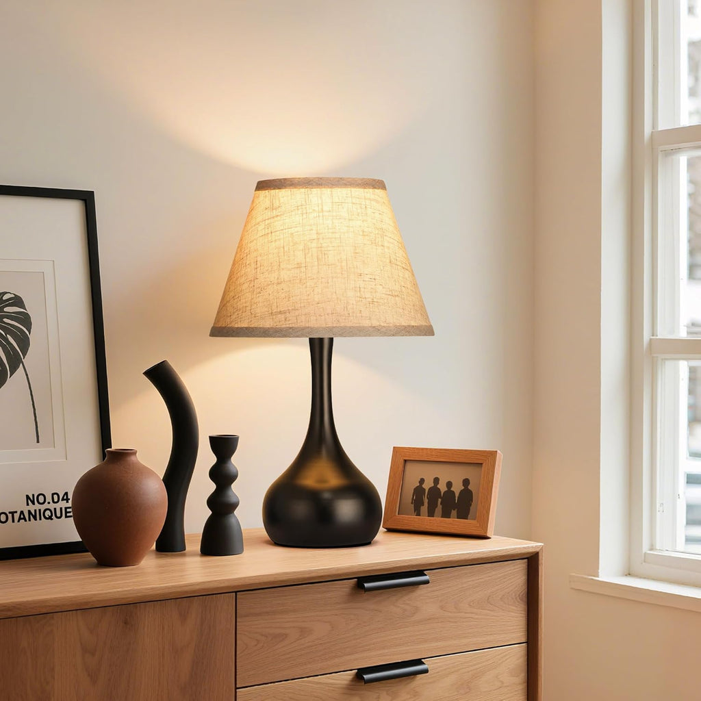 Dimmable Farmhouse Black Bedside Lamp — Set of 2 - View 4