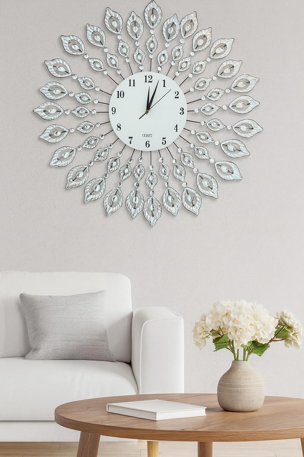 Black Wall Art — Crystal Clock 1/White Dial