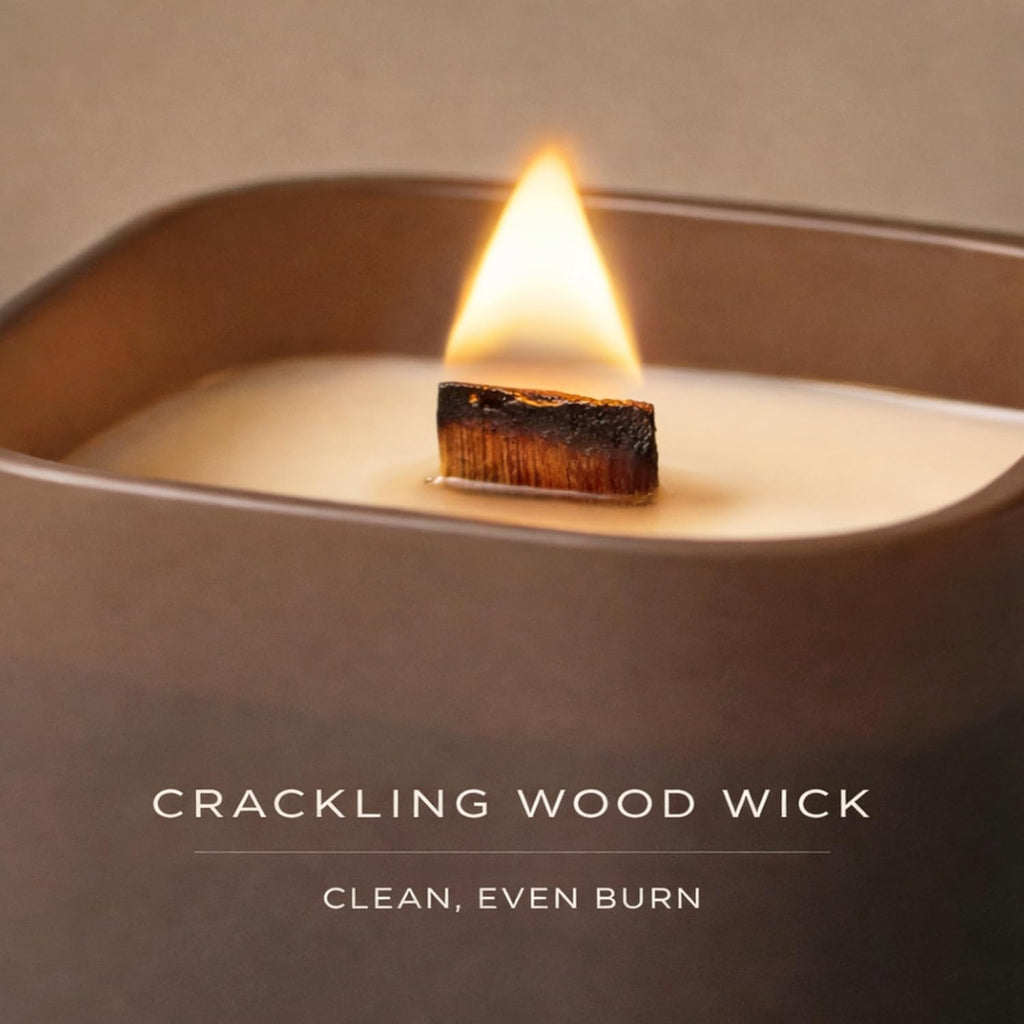Scented Luxe Wood Soy Candle — Set of 3 - View 5