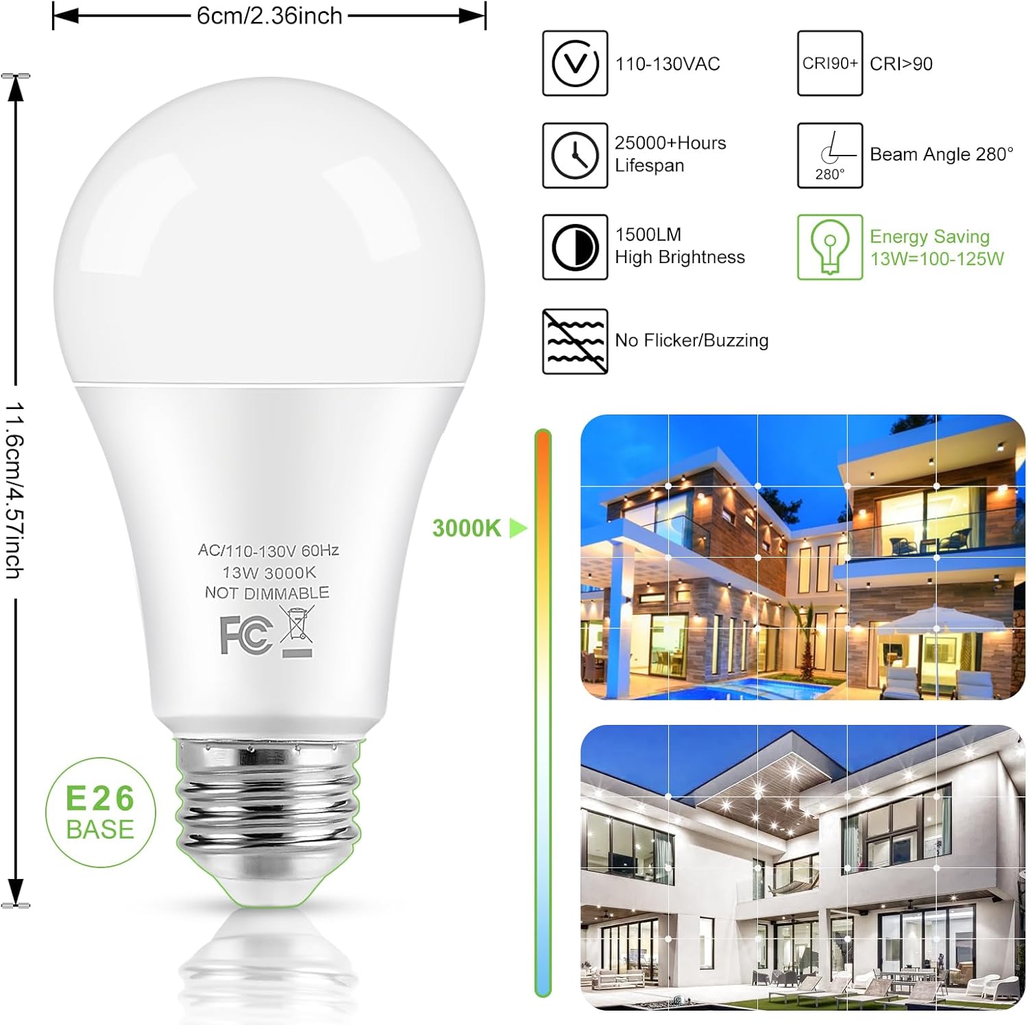 Dimmable Beige LED Bulb — Set of 1 - View 2