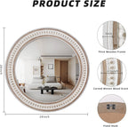 Round Farmhouse Wood Wall Mirror — 24" - View 5