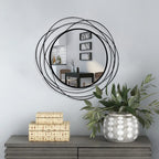 Round Black Wall Mirror — 20"
