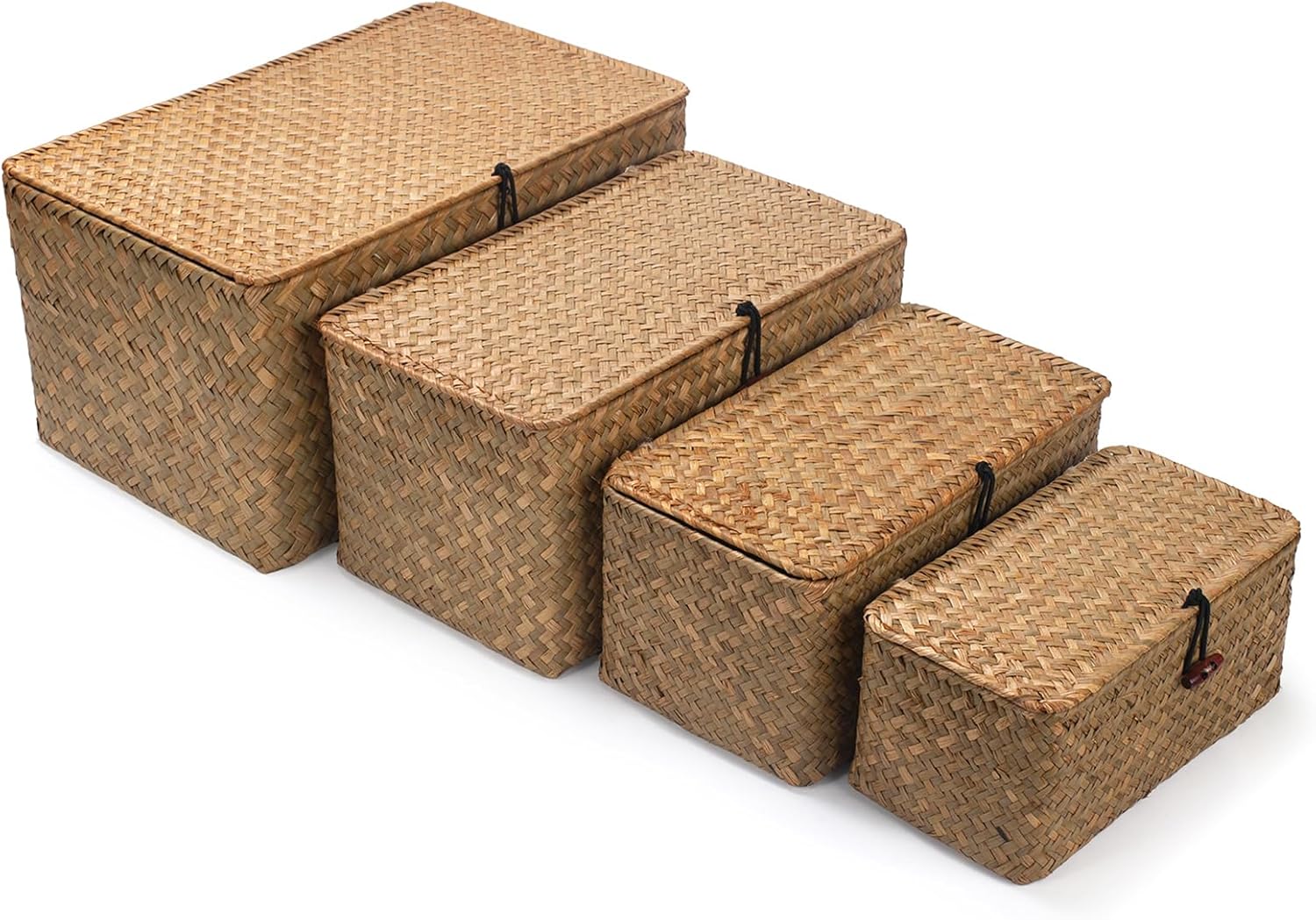 Boho Beige Woven Basket — Natural