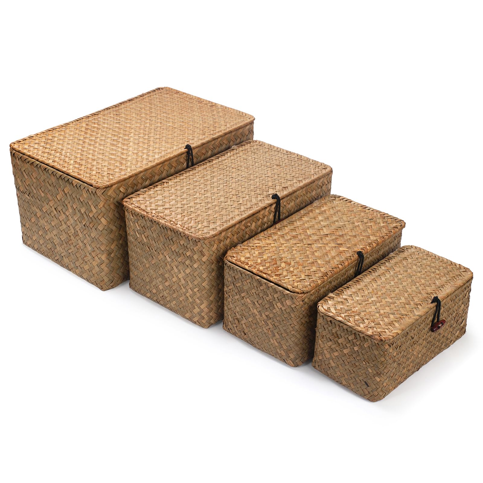 Boho Beige Woven Basket