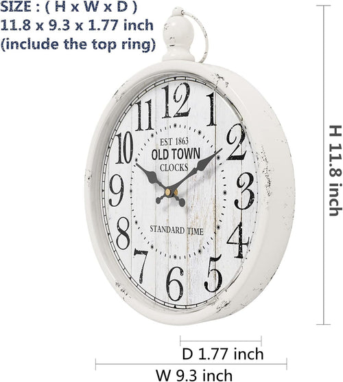 Battery Operated Farmhouse Black Wall Clock — 11.8" - View 2