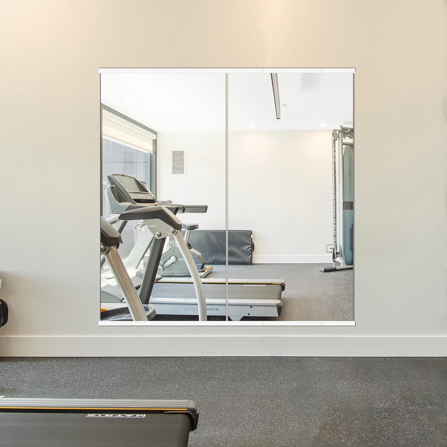 Black Wall Mirror — 50" — Gym White