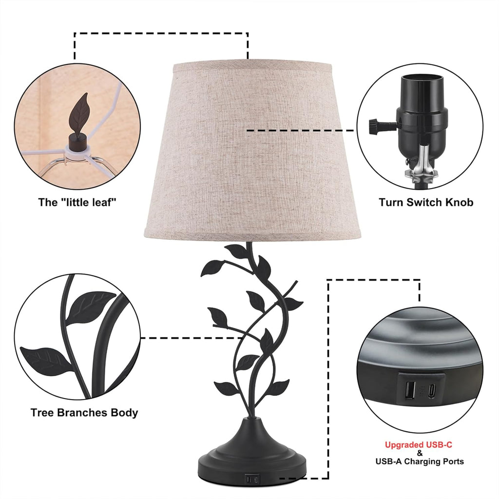 USB Beige Table Lamp - View 7