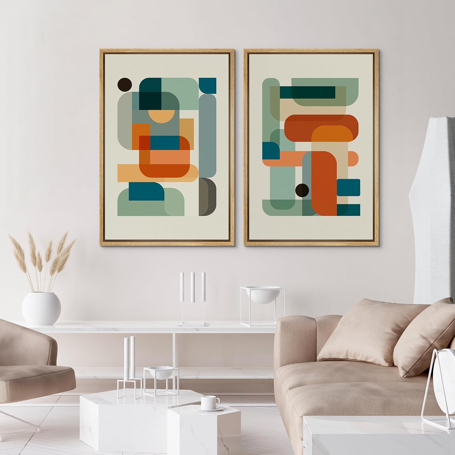 Framed Mid-Century Fabric Wall Art — 16" - View 4