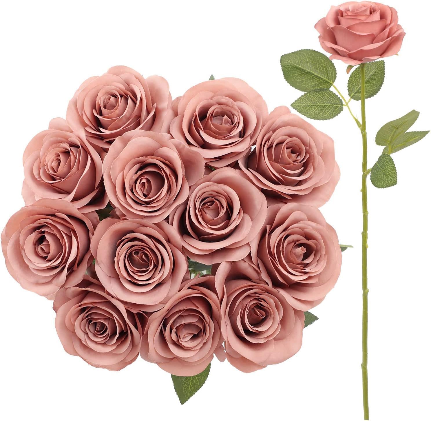 Beige Artificial Flowers — Dusty Rose