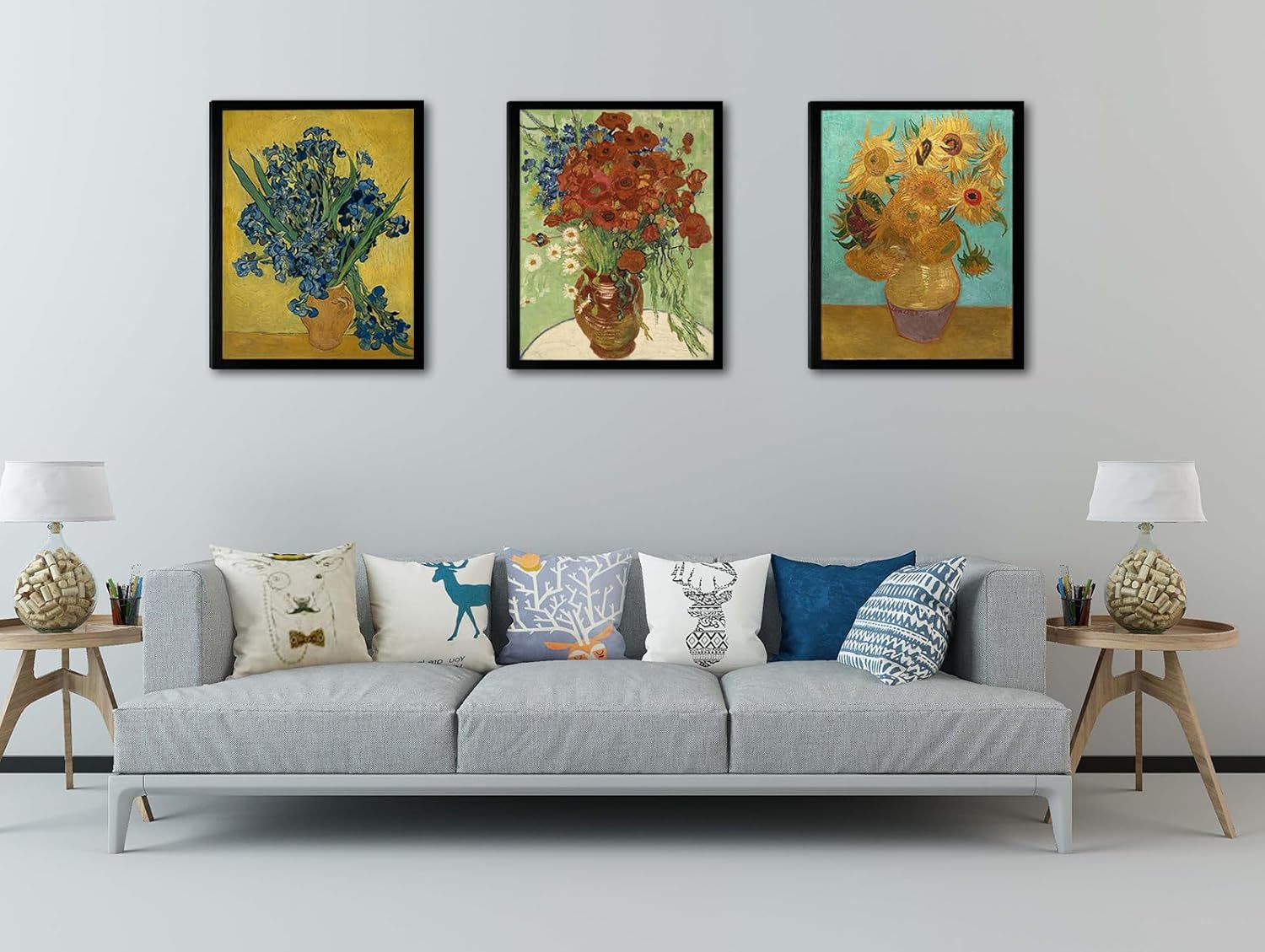 Framed Blue Wall Art — 12" - View 3