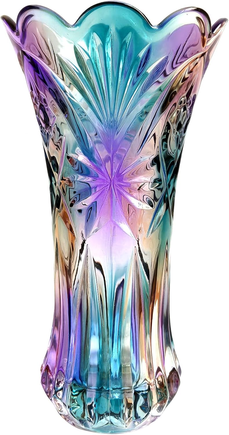 Glass Flower Vase — Flower Pattern