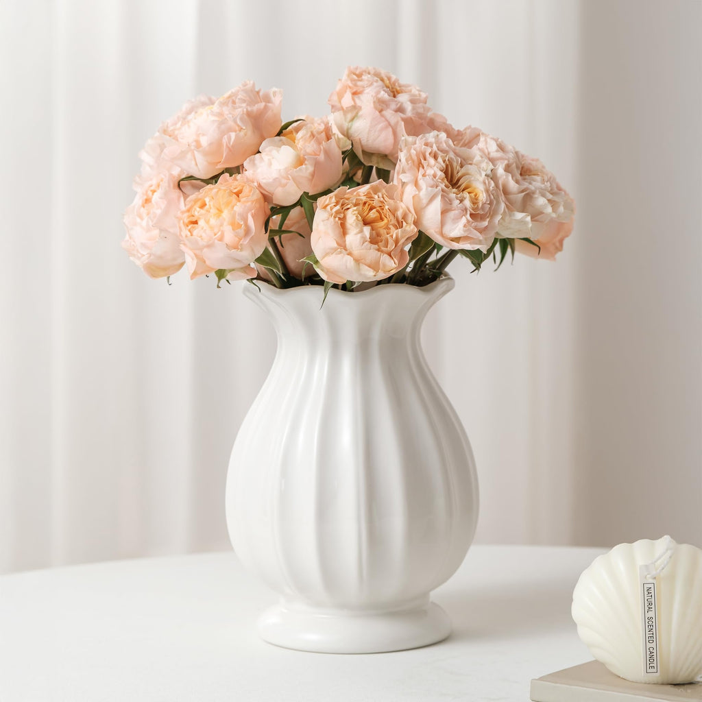 Farmhouse Ceramic Flower Vase — 8"