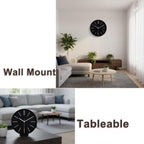 Battery Operated Modern Black Wall Clock — 12" - View 2