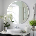 Beveled Beige Wall Mirror — 24"