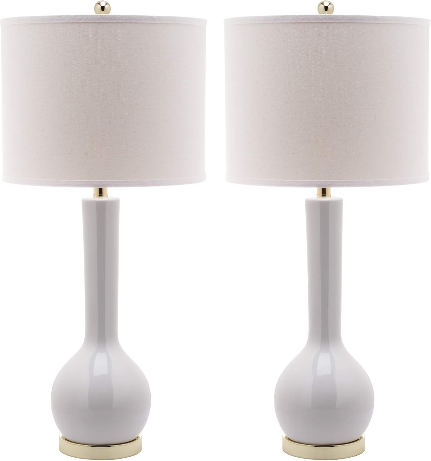 Modern Beige Table Lamp — Set of 2 — White