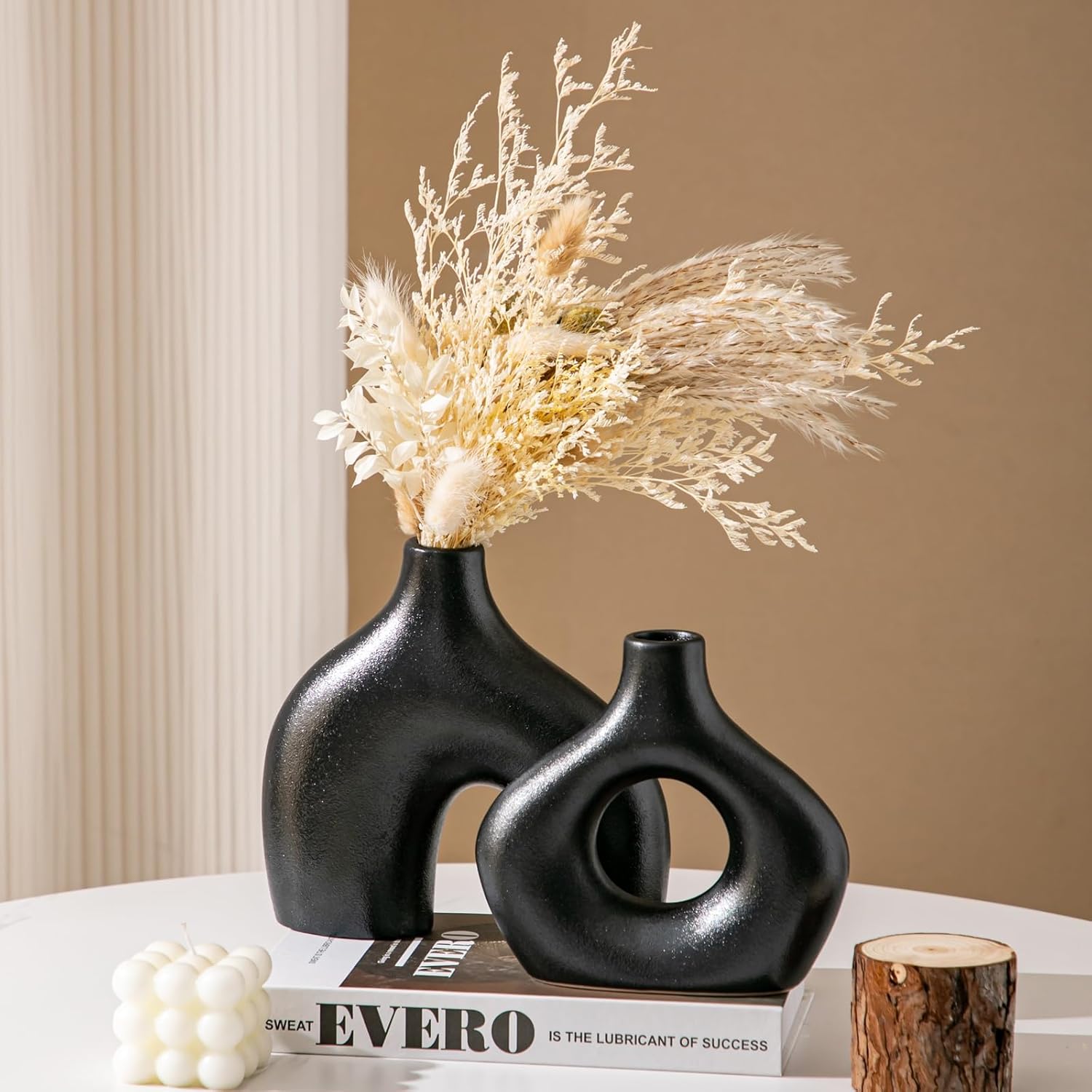 Vintage Farmhouse Black Flower Vase — Set of 2 - View 4