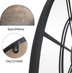 Farmhouse Black Round Mirror — 28" - View 4