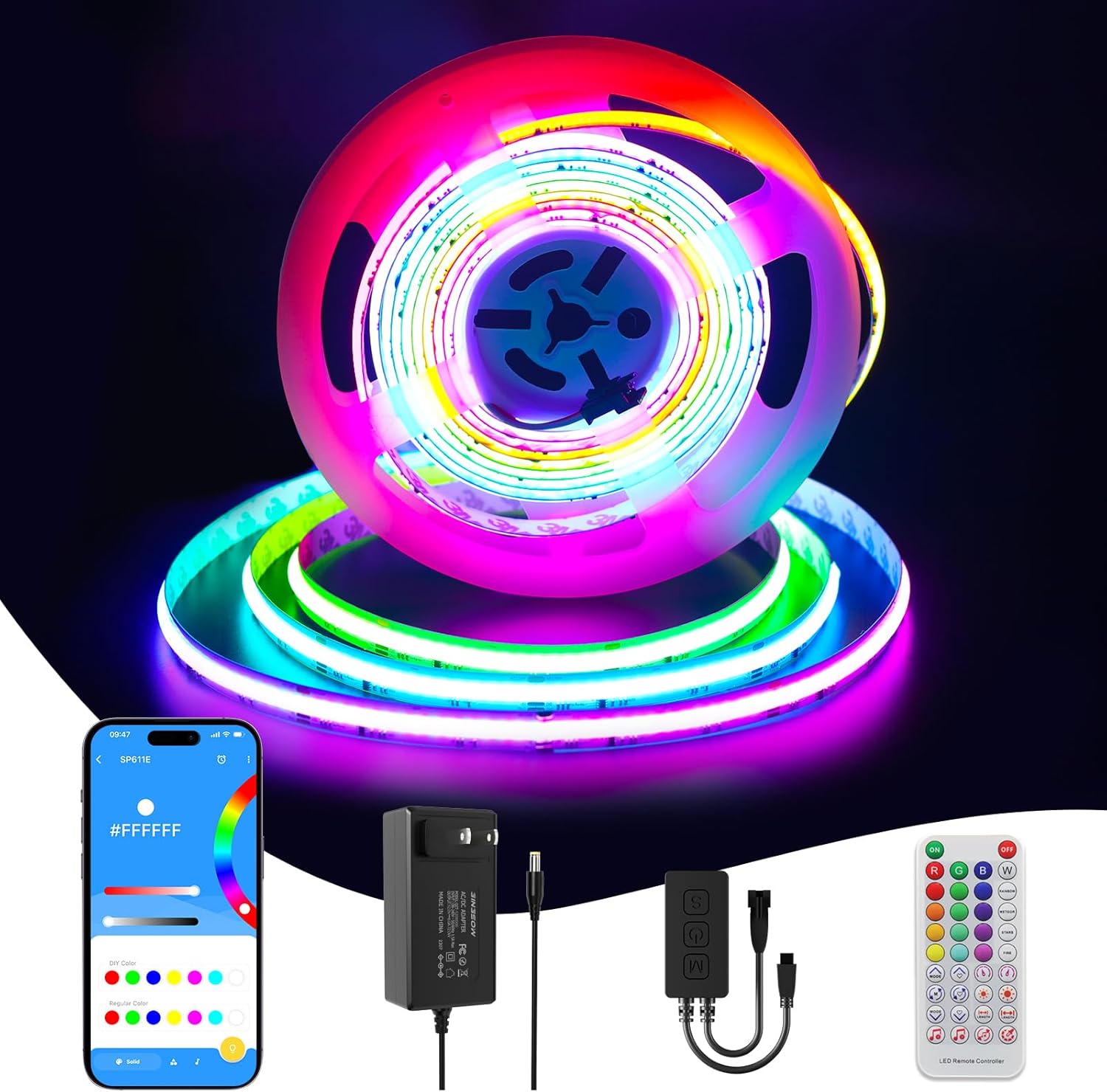 Smart Metal LED Light Strip — 18 ft RGB IC Strip Kit