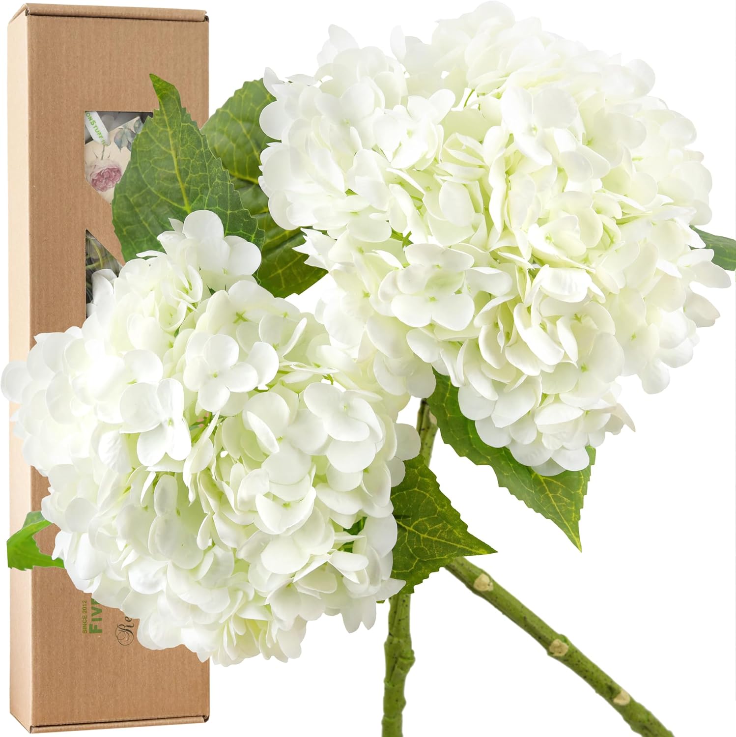 Blue Artificial Flowers — Snowy White (2 Stems)