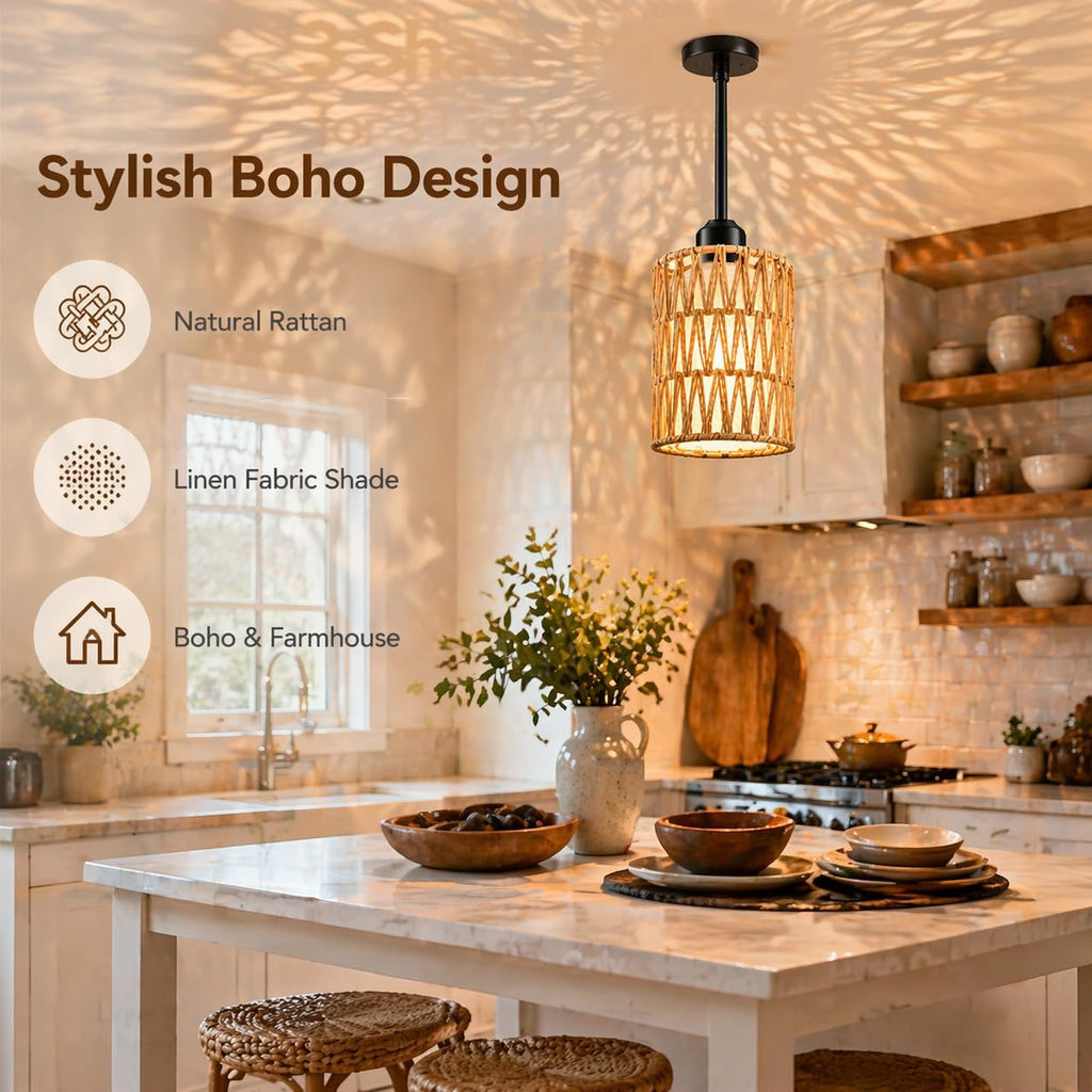 Adjustable Boho Metal Pendant Light — 4.8" - View 3
