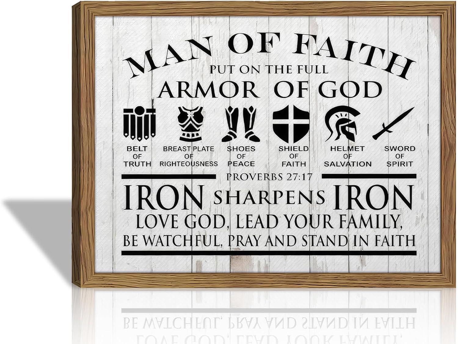 Framed Black Wall Decor — 16" — Proverbs - wood