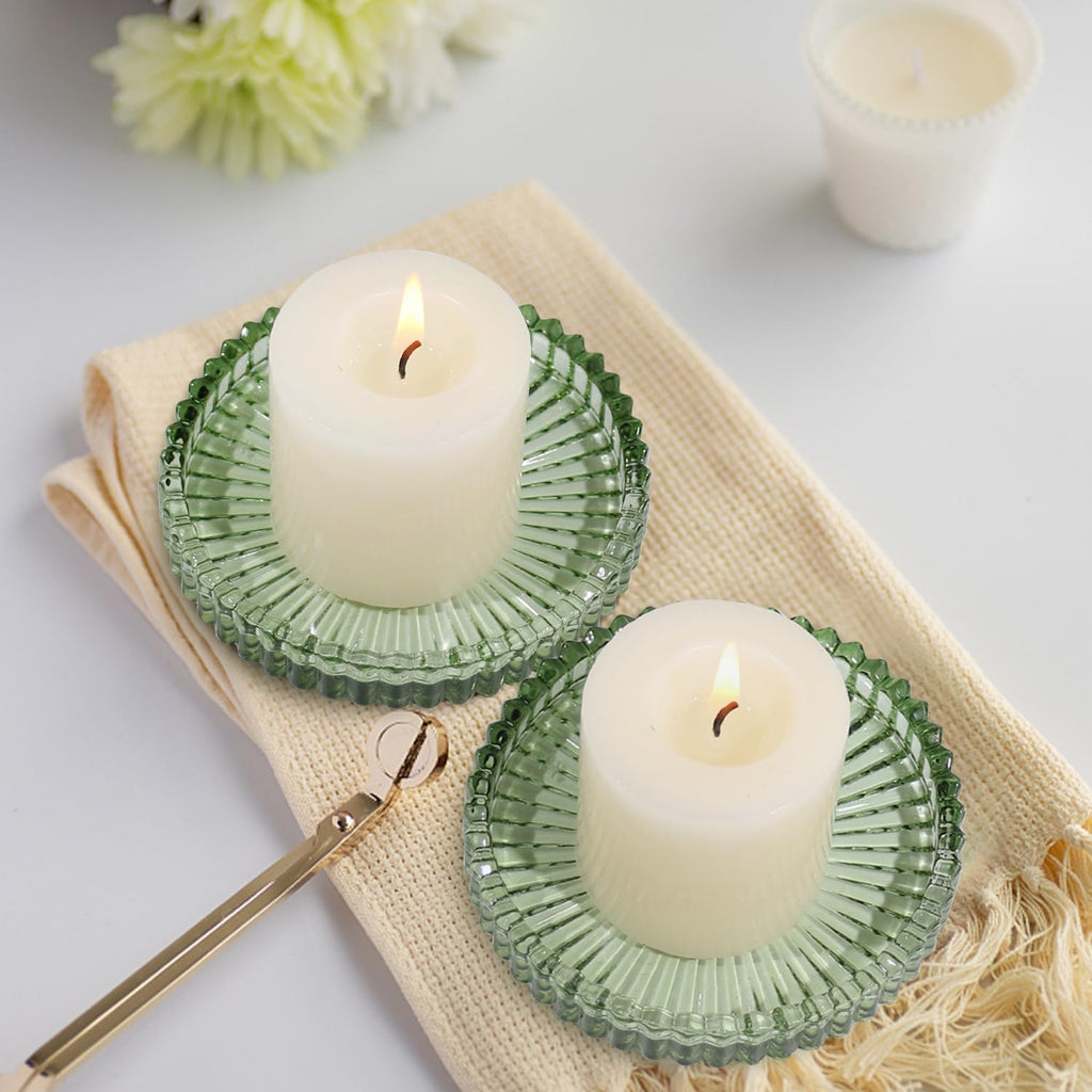 Round Blue Pillar Candle — 8" - View 3