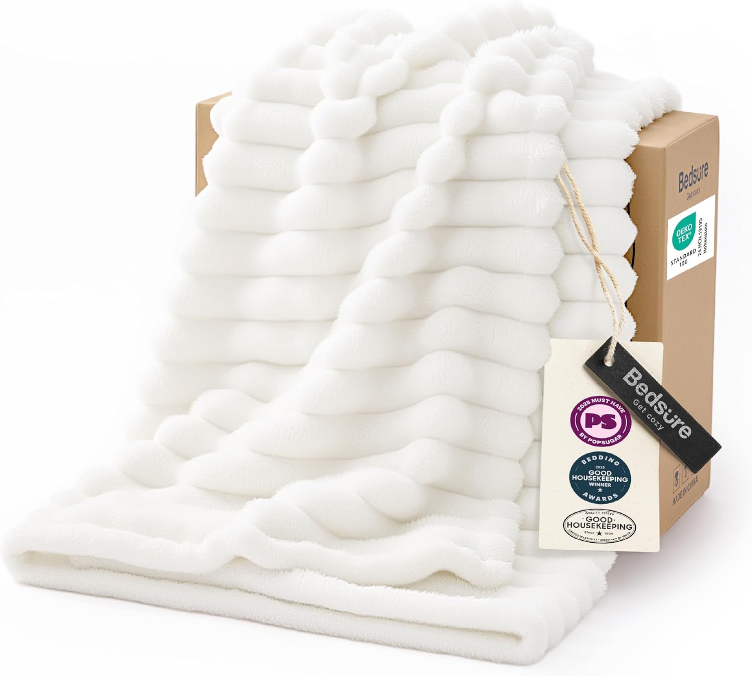 Beige Throw Pillow — 60" — Off White