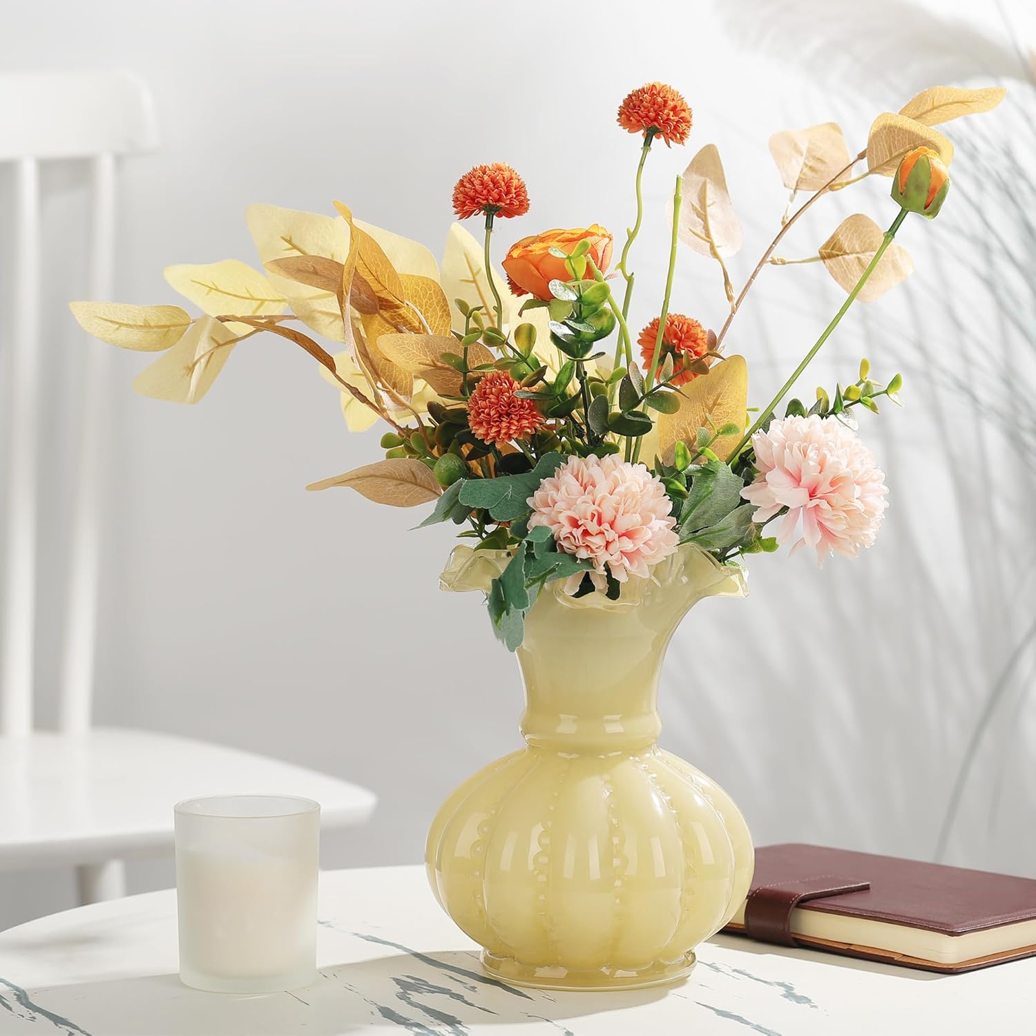 Vintage Farmhouse Green Flower Vase — 7.9" - View 4