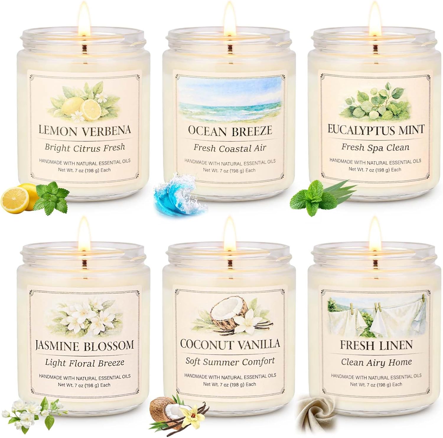 Linen Metal Scented Candle — Scented Candles - 6 Pack