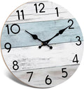Battery Operated Farmhouse Blue Wall Clock — 8" — A_blue