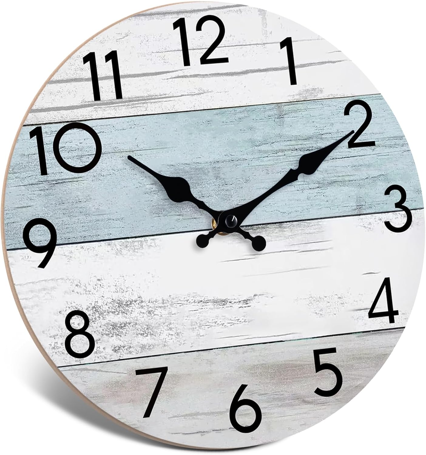 Battery Operated Farmhouse Blue Wall Clock — 8" — A_blue