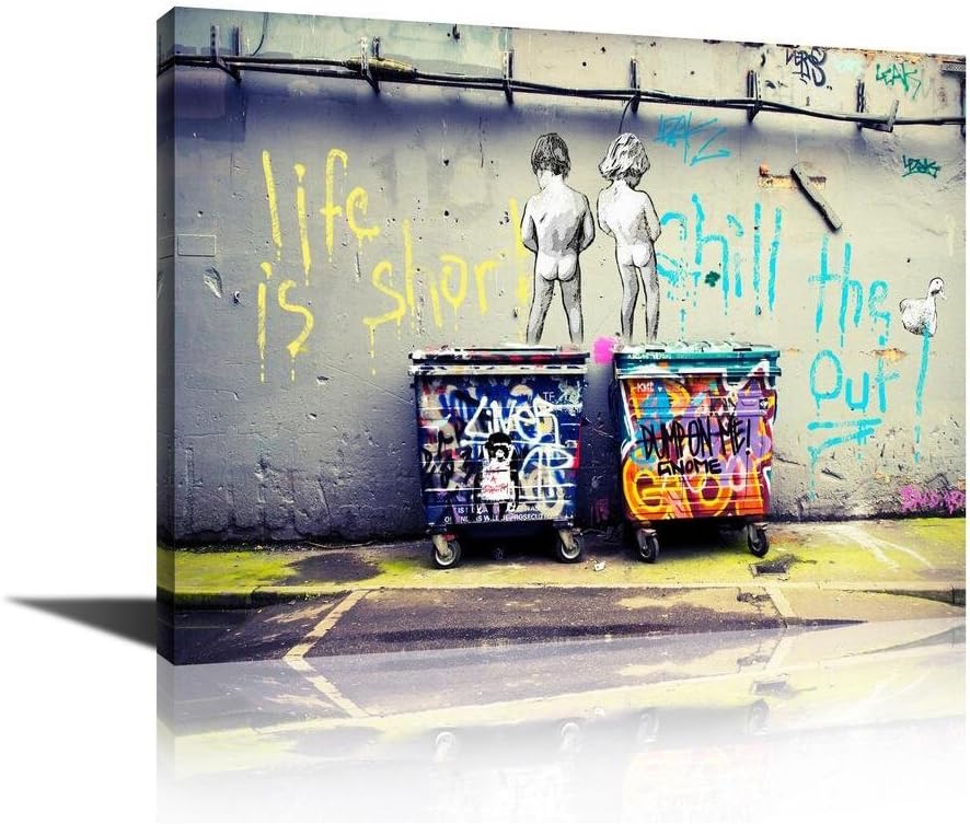 Framed Metal Canvas Wall Art — 12" — Life is Short Street Graffiti