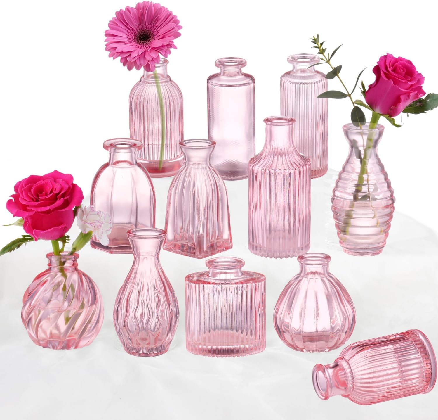Vintage Farmhouse Black Flower Vase — Pink