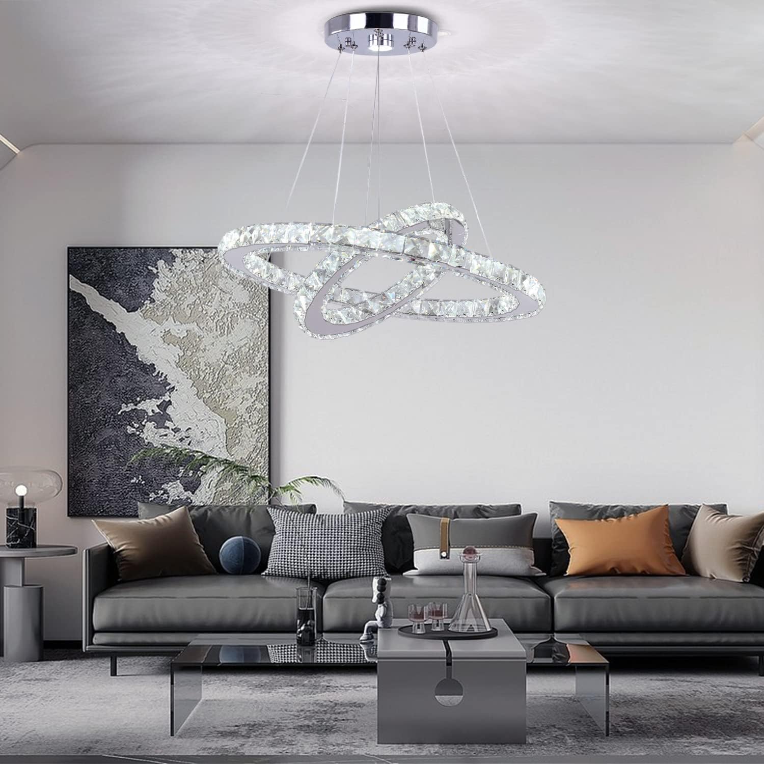 Adjustable Luxe Metal Chandelier — 8" - View 8