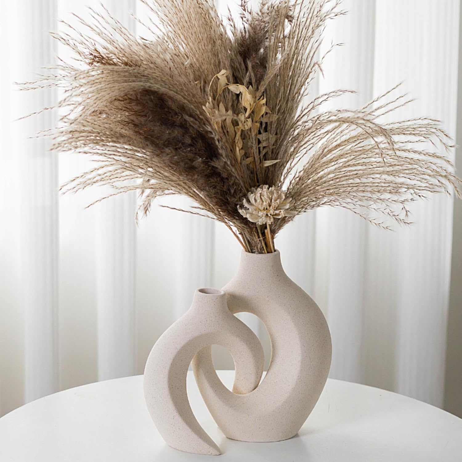 Modern Beige Vase Set — 6.3" — Beige L
