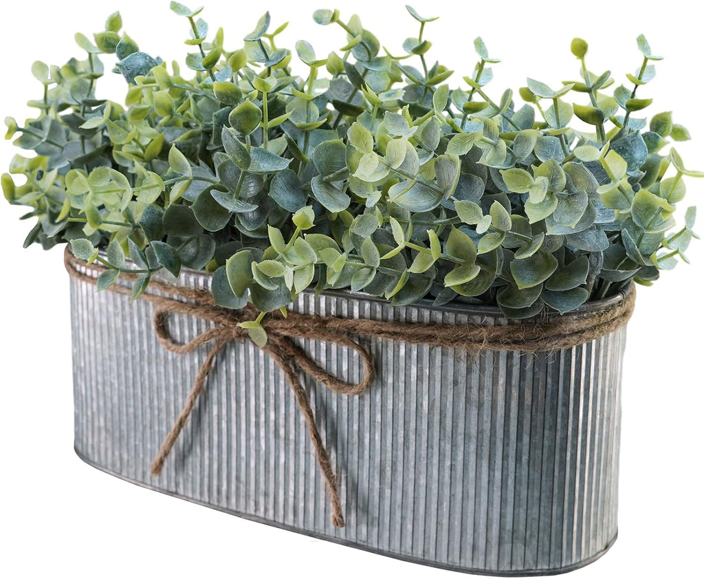 Oval Farmhouse Metal Artificial Plant - View 2