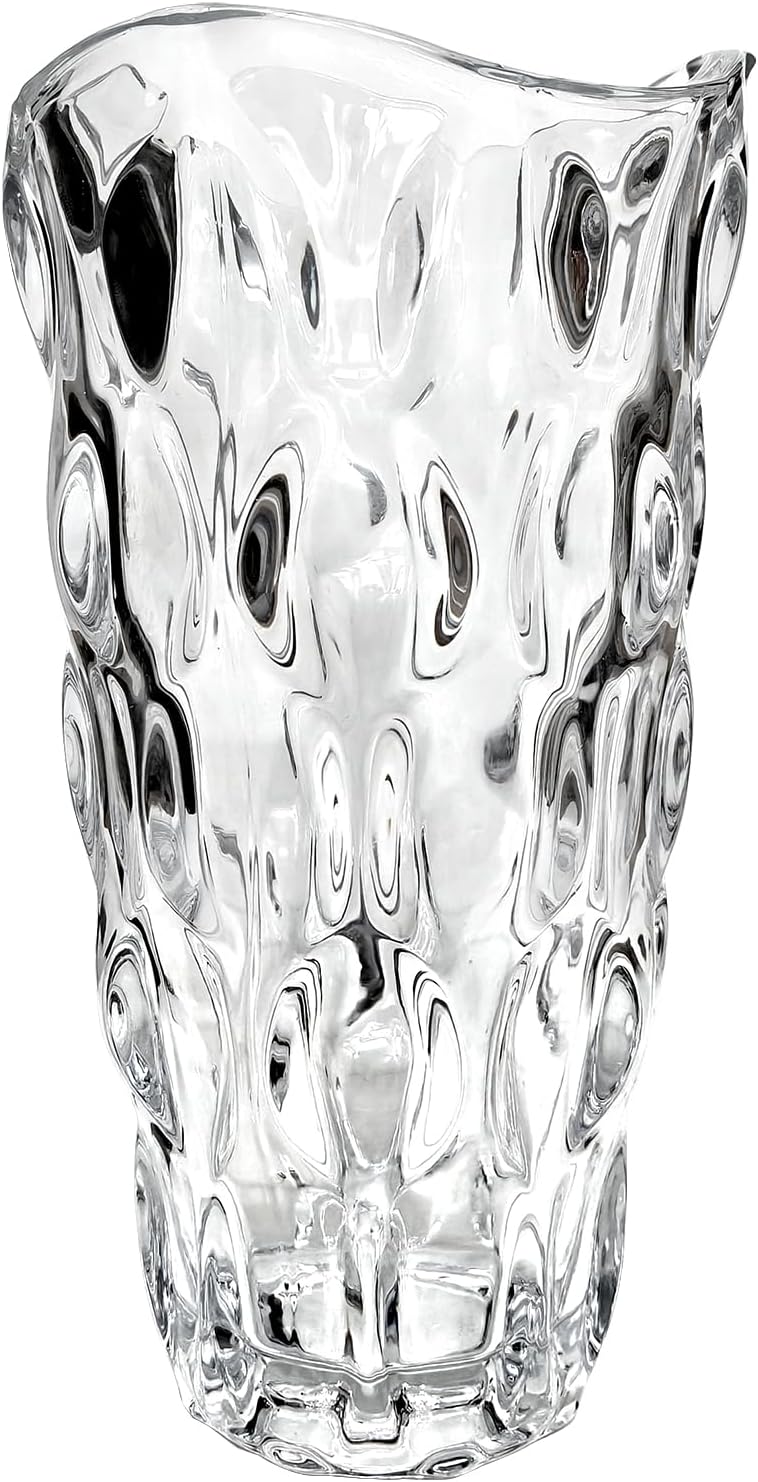 Green Flower Vase — 9.5" — Clear-waterdrop Style