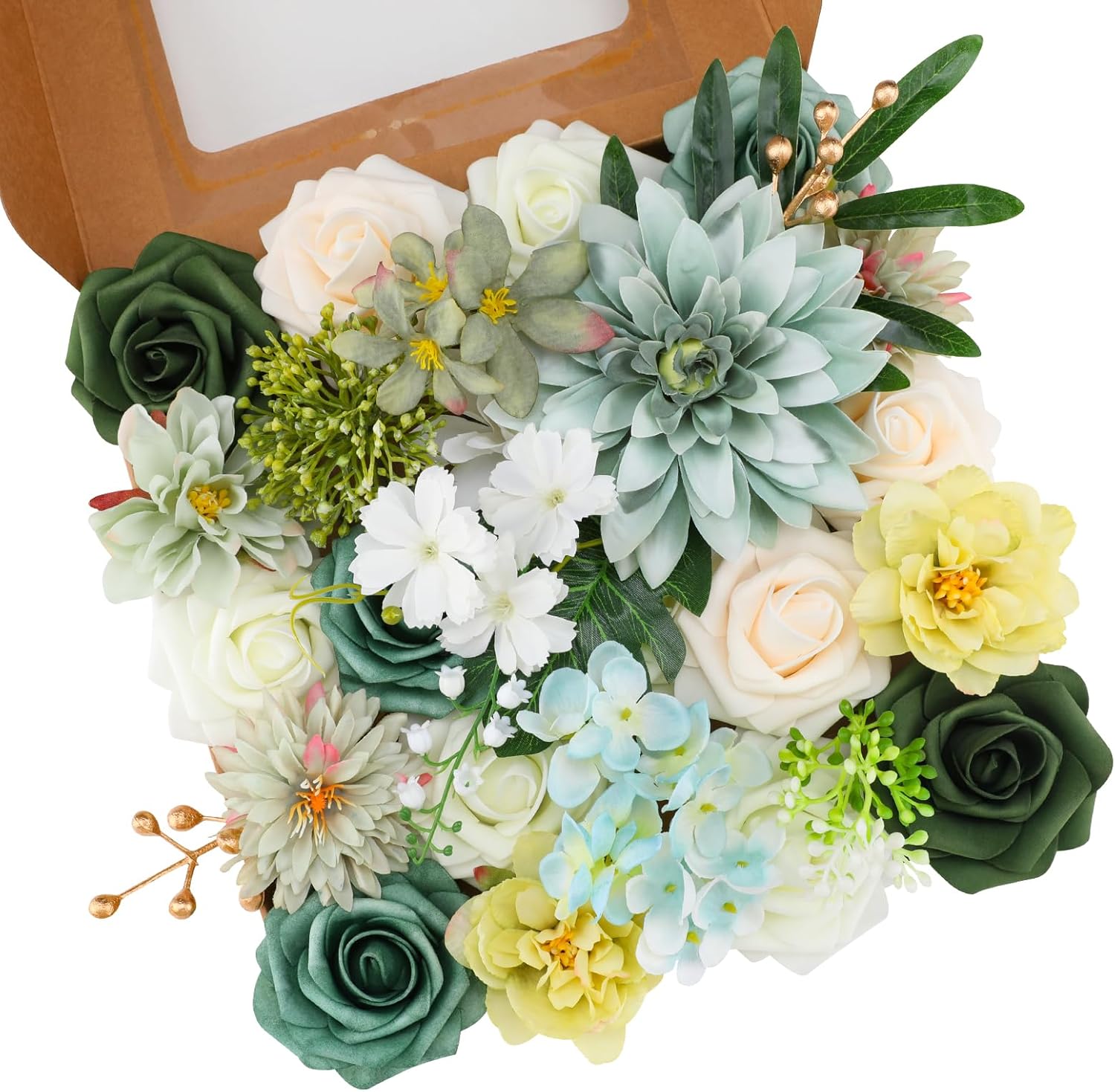 Blue Artificial Flowers — Emerald Green