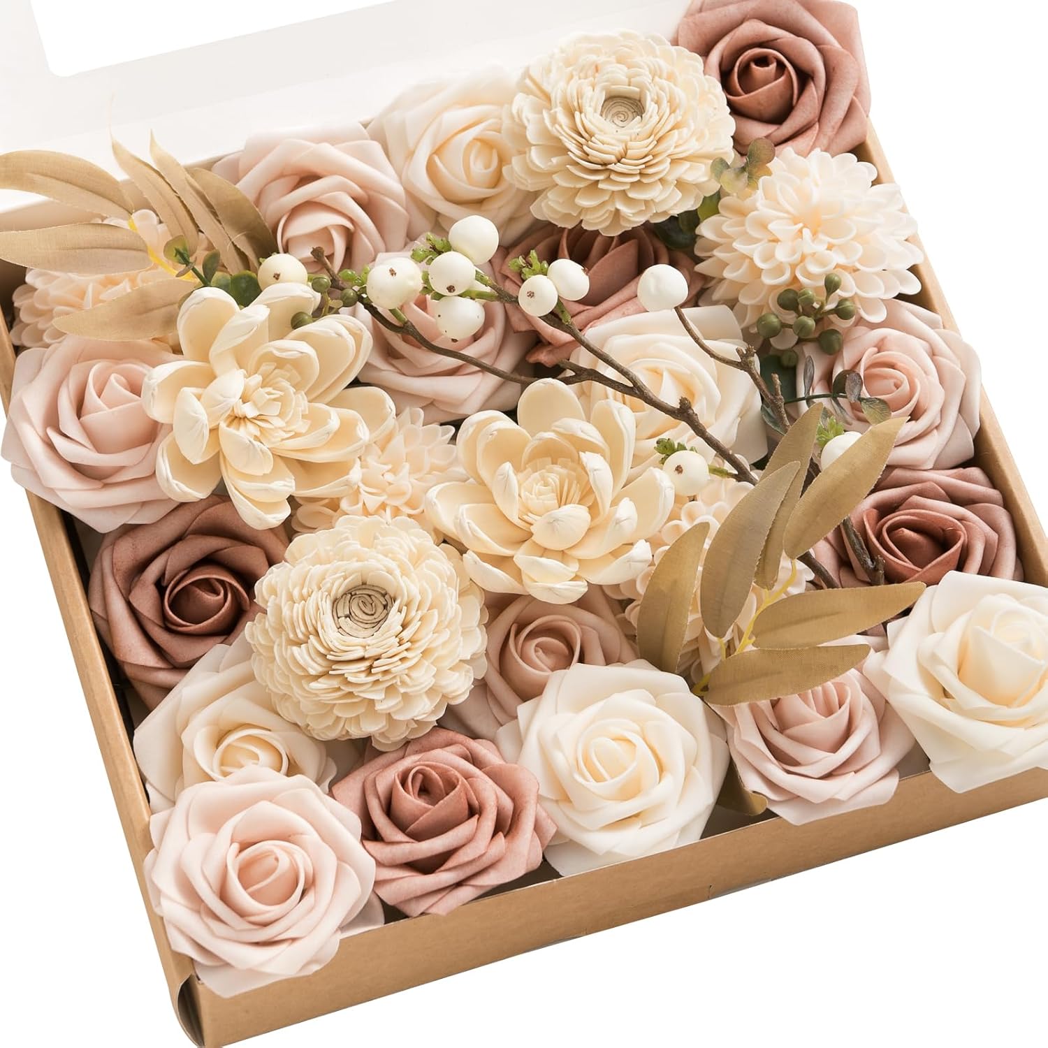 Luxe Beige Artificial Plant — Pk-dusty Rose & Cream & Blush