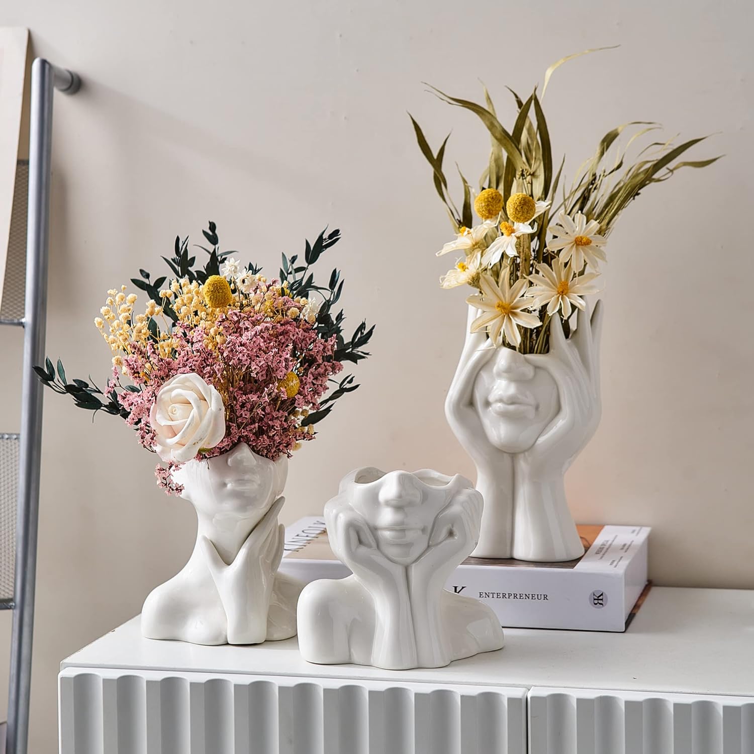 Modern Ceramic Flower Vase — 5.3" - View 7
