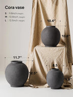Farmhouse Beige Flower Vase — 8" - View 3