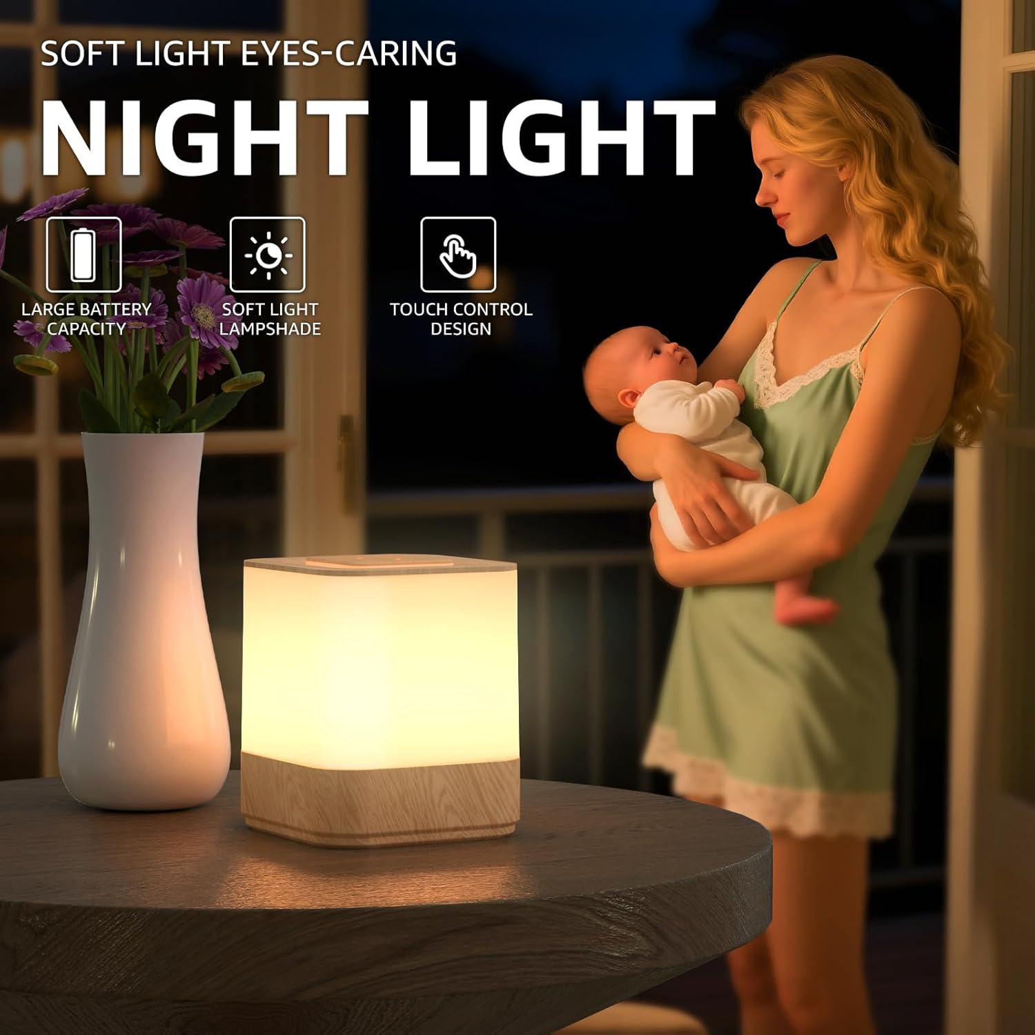 Cordless White Table Lamp - View 4