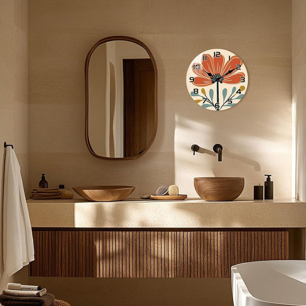 Battery Operated Boho Orange Wall Clock — 16" - View 2