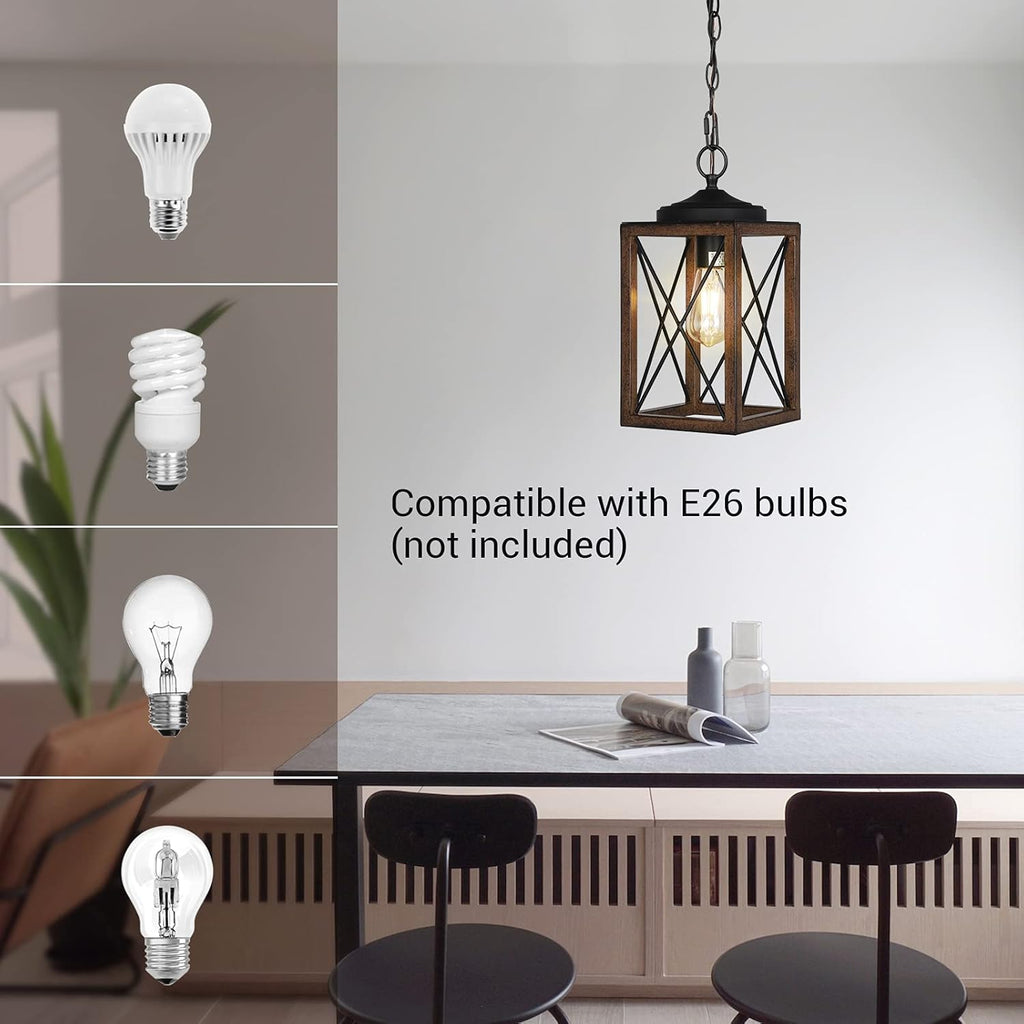 Adjustable Farmhouse Wood Pendant Light — 63" - View 5